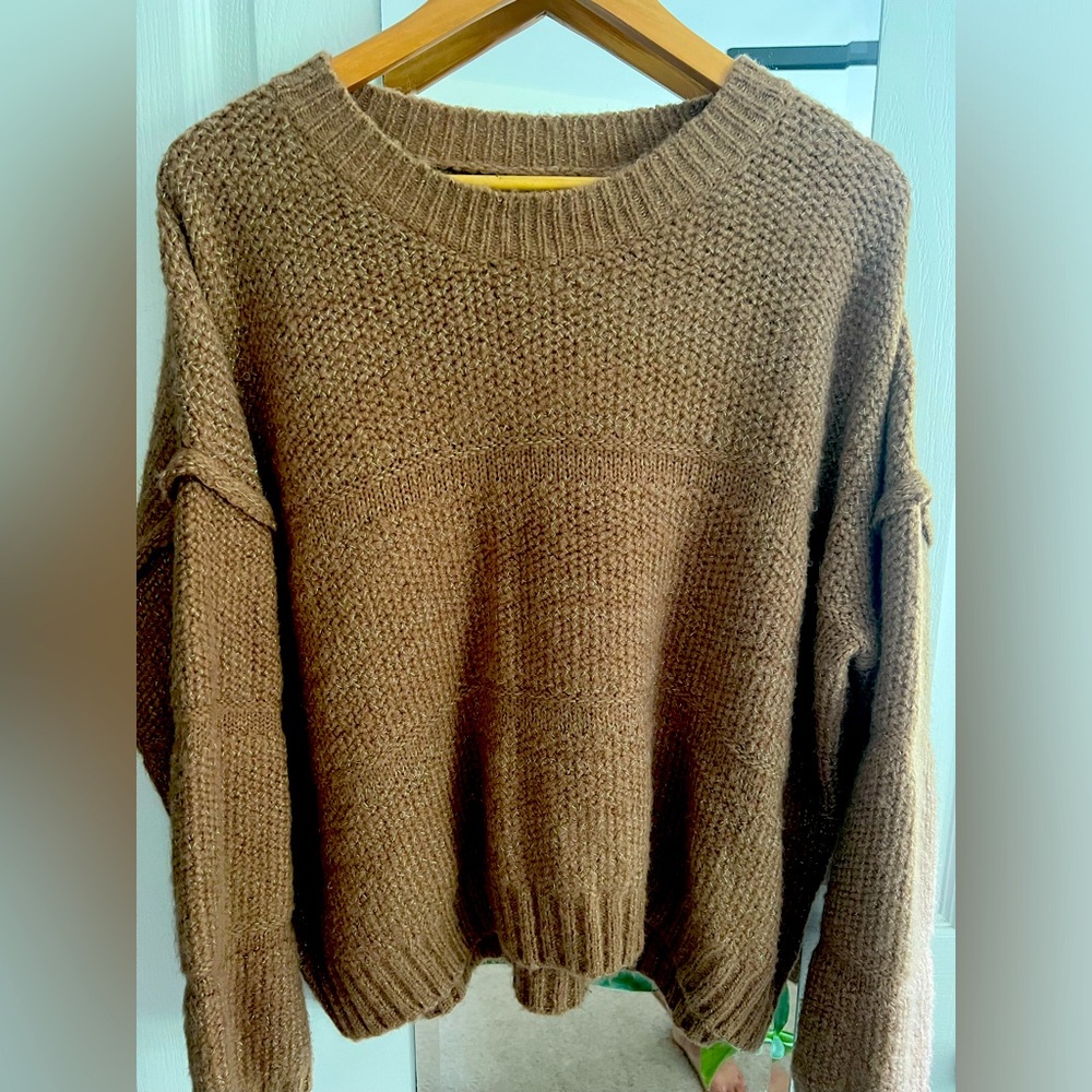 Light brown knit sweater. Purchased from boutique. Worn once.